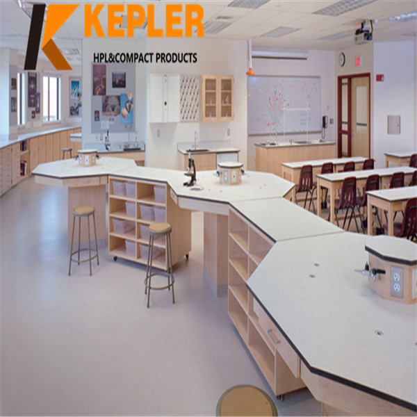  Kepler chemical resistant hpl worktable top with low price school phenolic compact laminate lab top