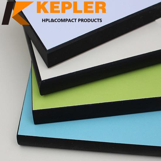 Kepler white high glossy double finish fireproof compact hpl laminate board made in China