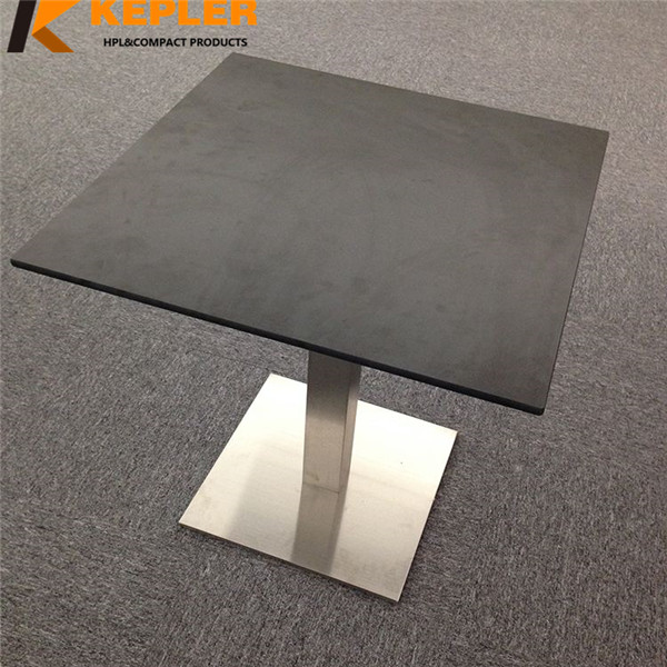 Kepler black compact laminate hpl worktops modern cafe restaurant dinning room table tops