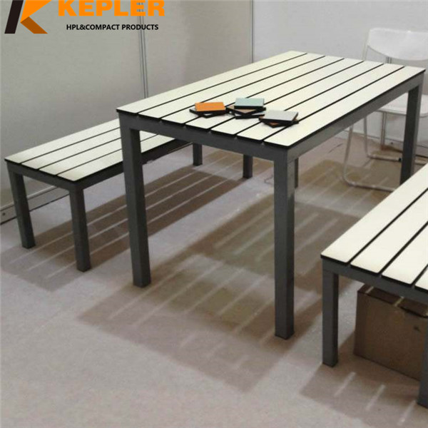 Kepler anti-UV outdoor use waterproof compact HPL laminate exterior party table and chairs panel manufacturer in China