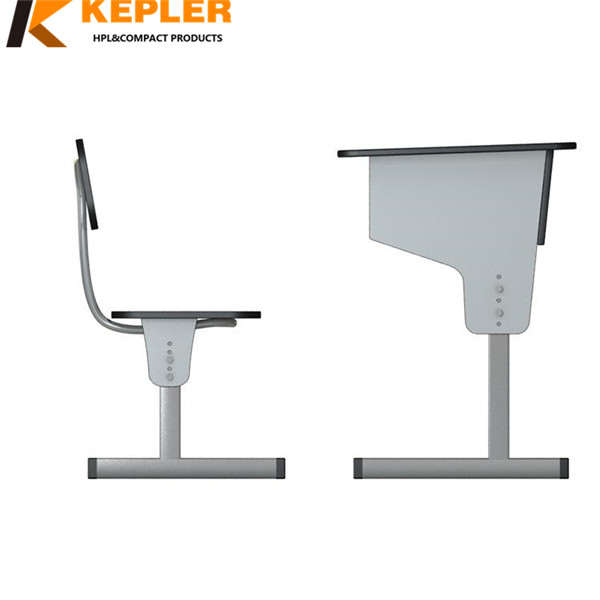 Kepler modern environment friendly durable school furniture student chair and desk with compact hpl table top