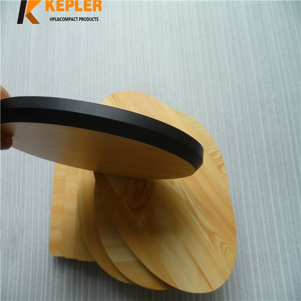 Kepler round square wood grain hpl laminate dining room table top waterproof phenolic compact board for tabletop