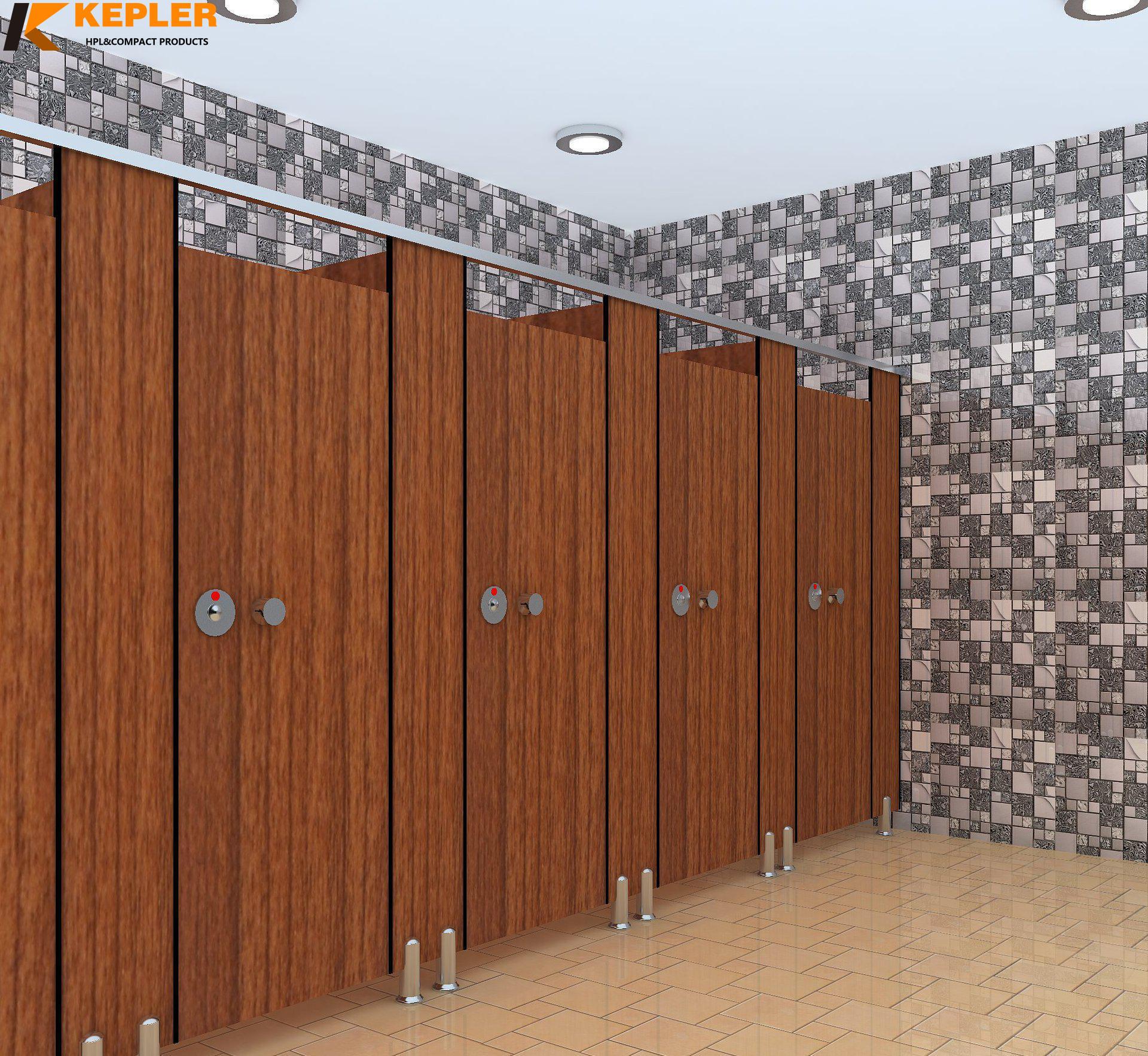 Kepler phenolic resin panel toilet cubicle high pressure laminate hpl woodgrain phenolic toilet partition board