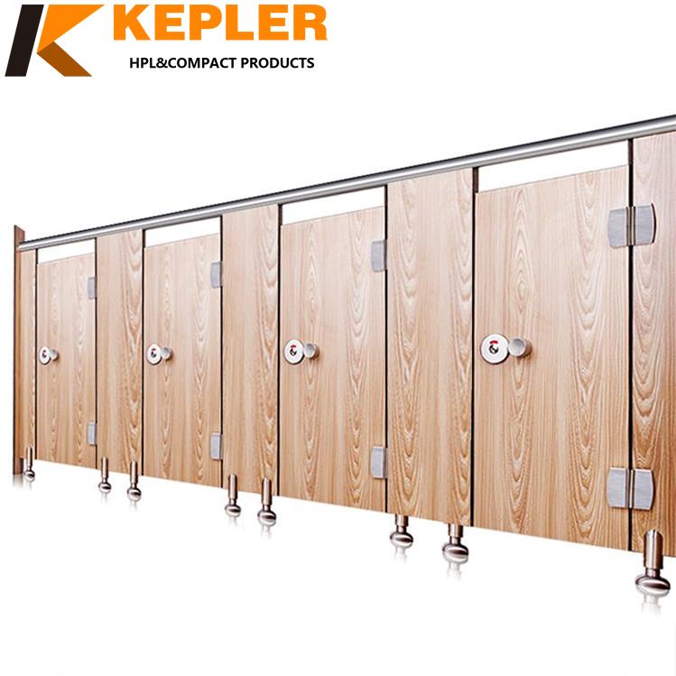  Kepler 12 mm thickness woodgrain color hpl toilet partition panels with high quality Kepler 12 mm thickness woodgrain color hpl toilet partition panels with high quality