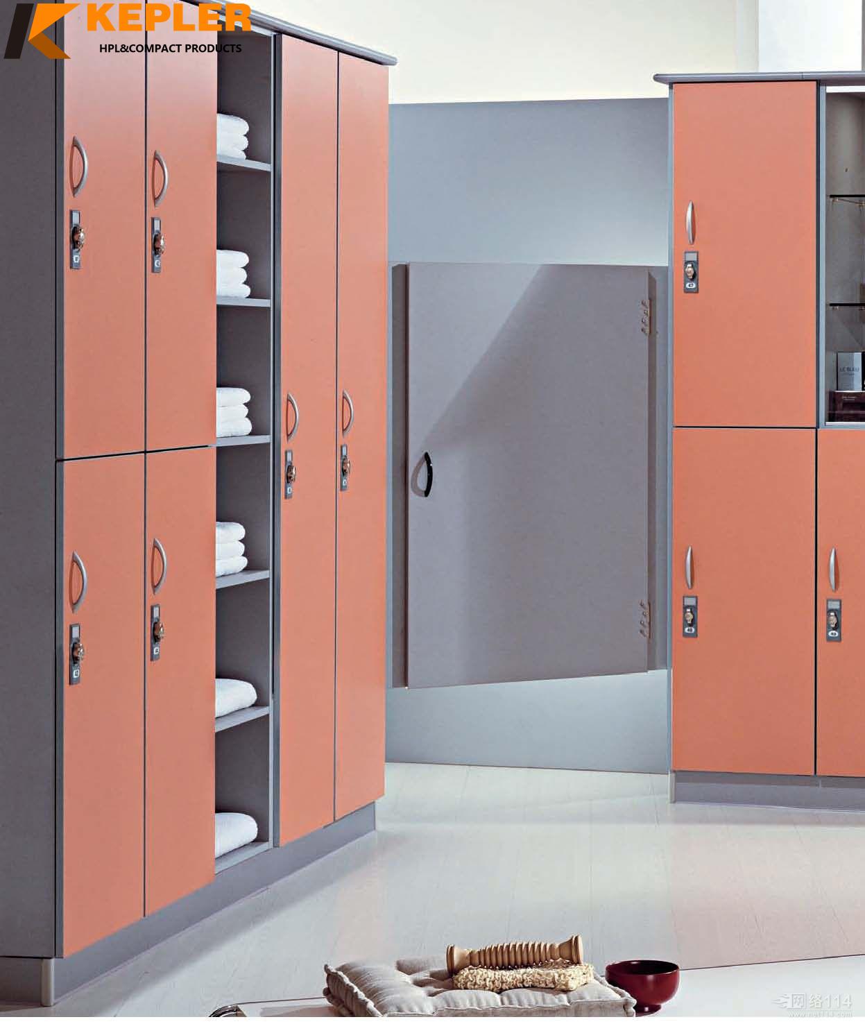 Kepler colorful storage lockers professional used gym compact laminate lockers for sale made in China