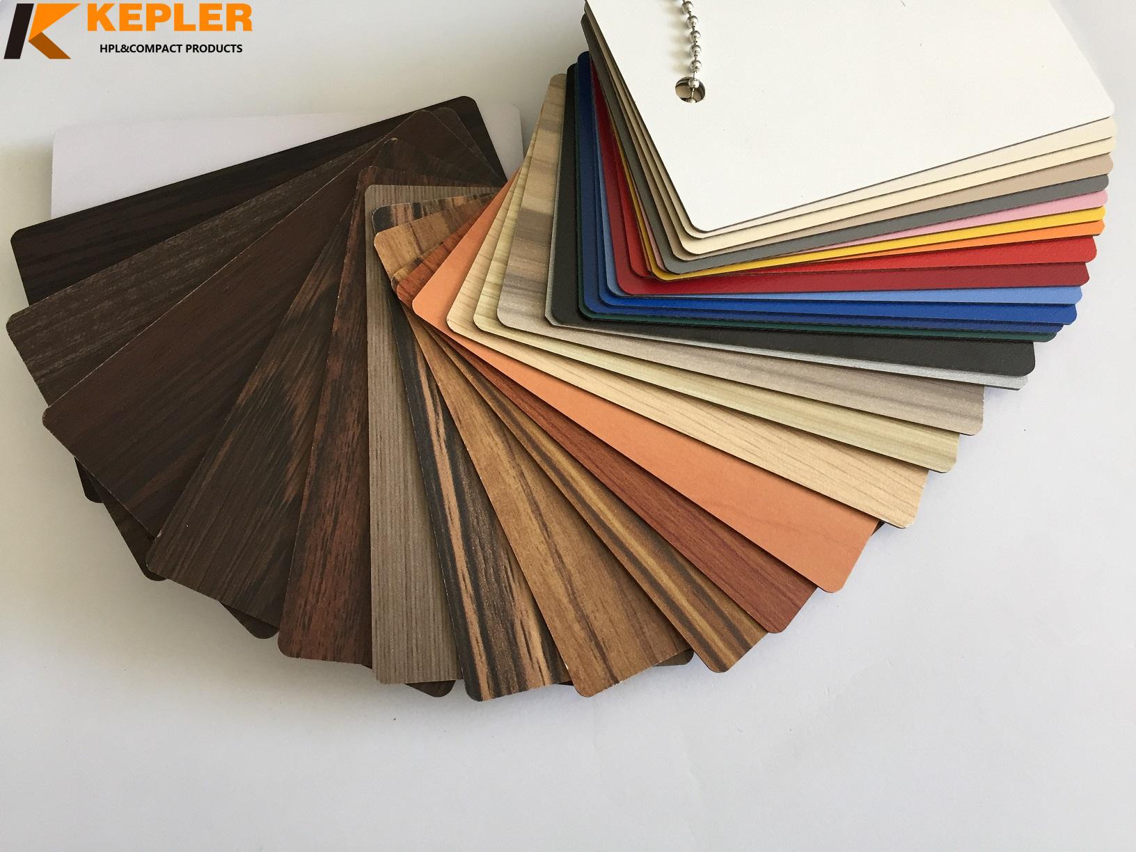 Kepler waterproof high glossy white high pressure laminate hpl sheet covered with plastic protective film