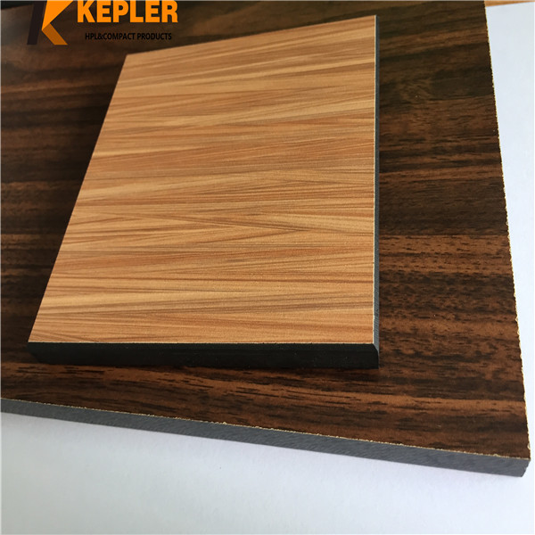 Kepler wood grain phenolic resin Hpl compact grade laminate shower room door partitions panel toilet cabins board manufacturer