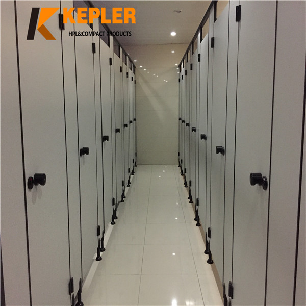 Kepler 12mm phenolic compact laminate hpl toilet cubicle partition panel with Nylon accessories