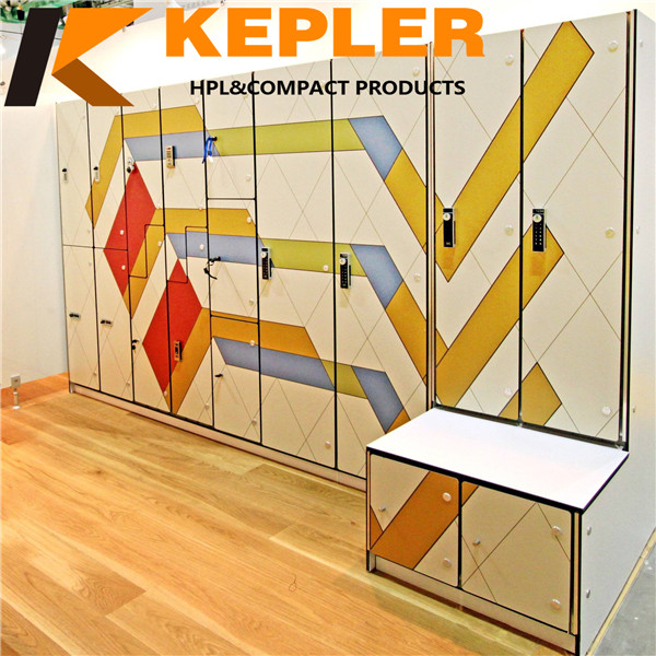 Kepler colorful storage lockers professional used gym compact laminate lockers for sale made in China