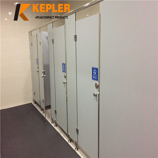 Kepler waterproof phenolic hpl compact laminate gym public toilet cubicle partitions with accessories