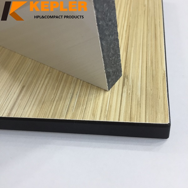 Kepler customize 15mm thickness one side glossy white another side matt wood grain phenolic compact laminate HPL board
