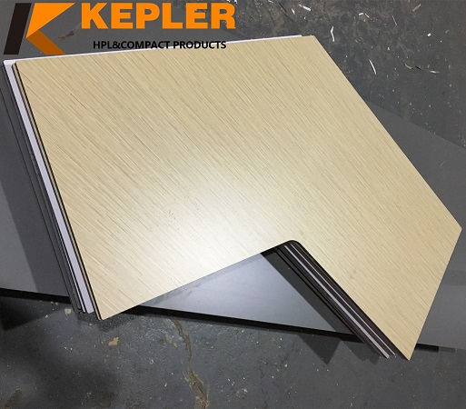 Kepler non-standard size 13mm thickness wood grain color phenolic compact hpl table top board supplier
