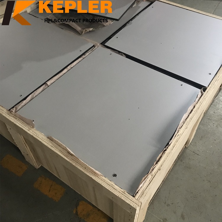 Kepler 13mm gray color matt surface square phenolic compact hpl table top board include inserts