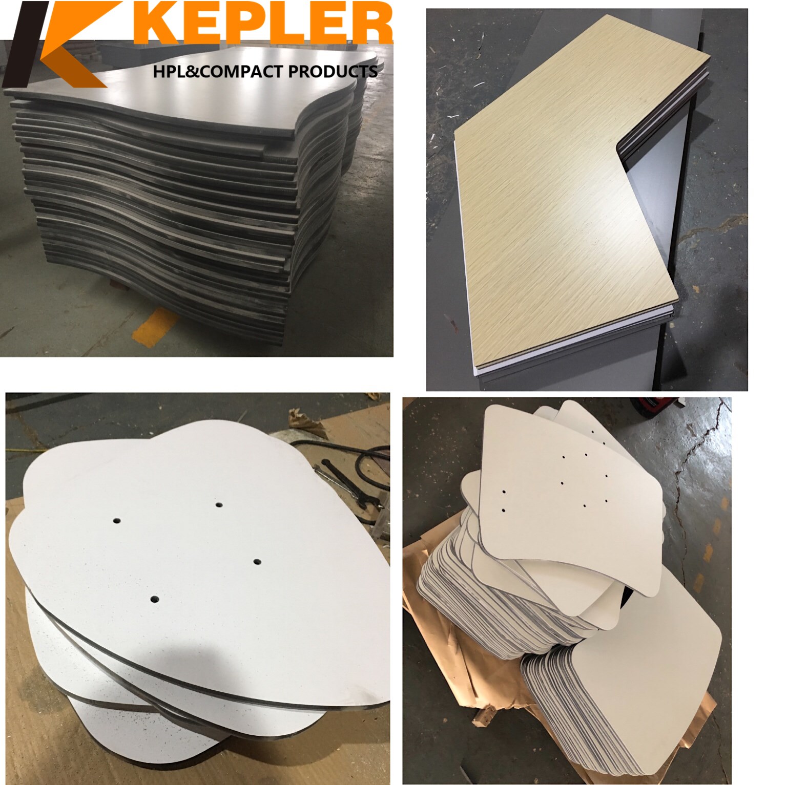 Kepler customize 12mm 13mm  18mm thickness different shapes indoor and outdoor compact hpl table top panels