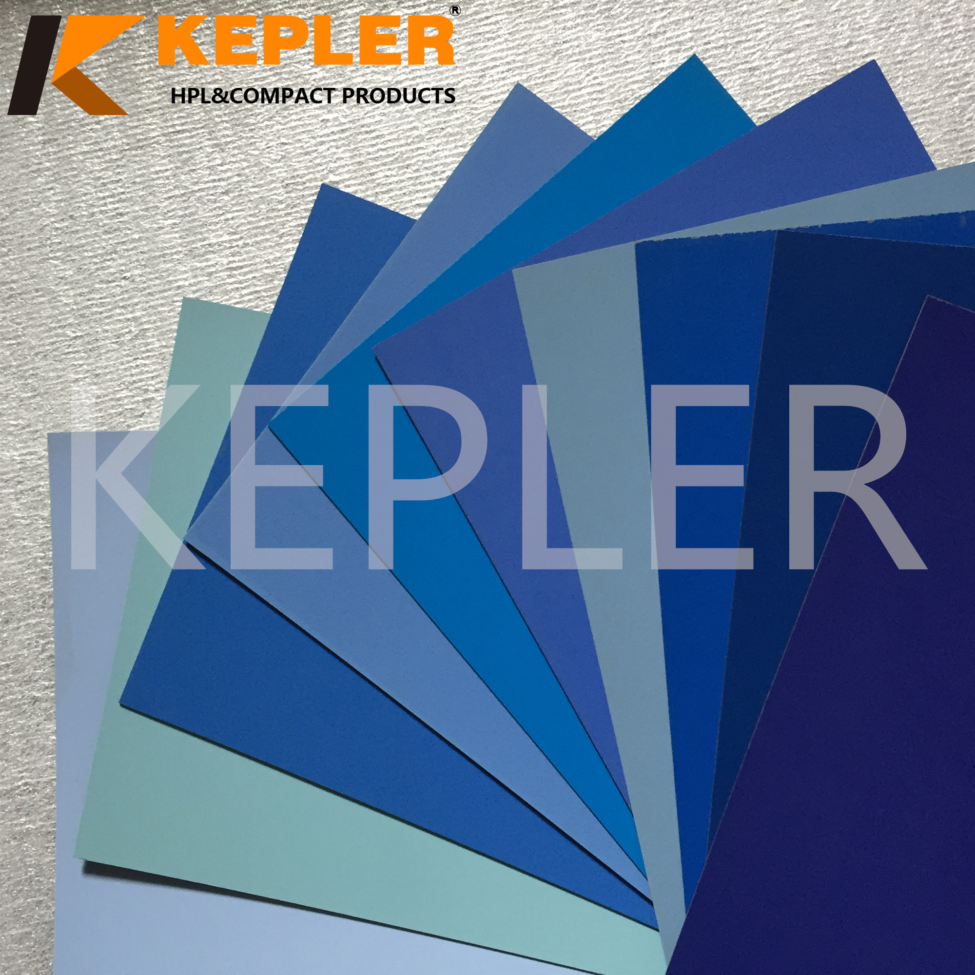 Kepler Factory Direct Decorative Furniture Glossy Matt Blue HPL High Pressure Laminate Sheets Supplier