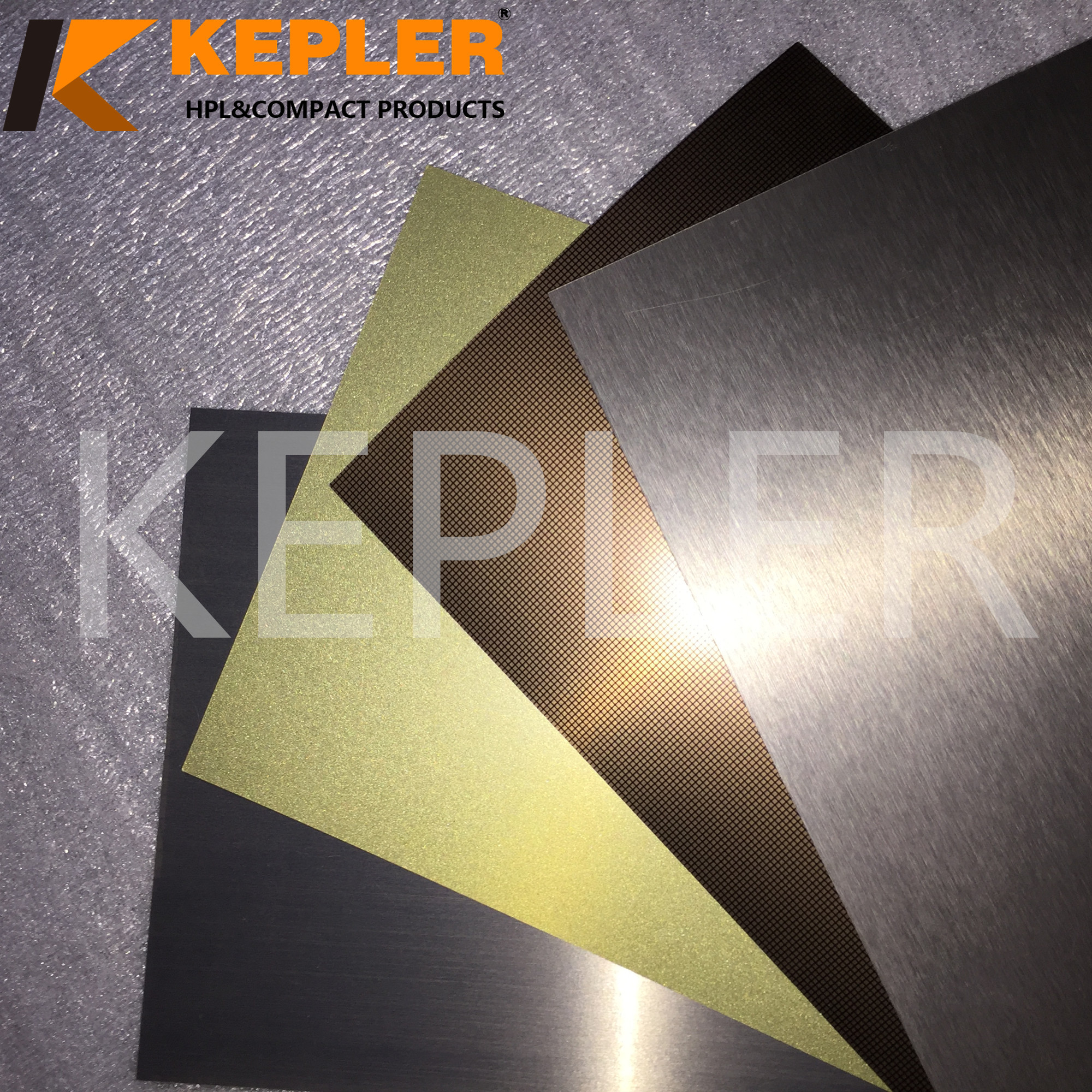 Kepler Factory Direct Decorative Furniture Glossy Matt Metallic HPL High Pressure Laminate Sheets