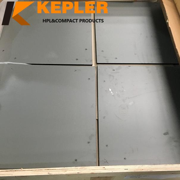 Kepler 13mm gray color matt surface square phenolic compact hpl table top board include inserts