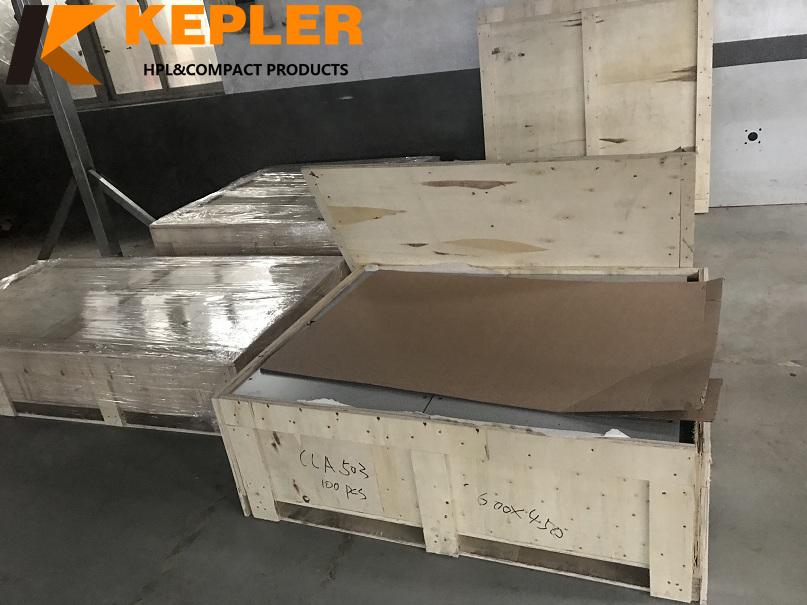 Kepler non-standard size 13mm thickness wood grain color phenolic compact hpl table top board supplier