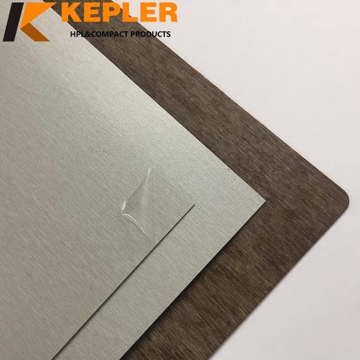 Kepler 0.8mm thickness same wood grain color high pressure formica laminate HPL sheets with high glossy and matt surface
