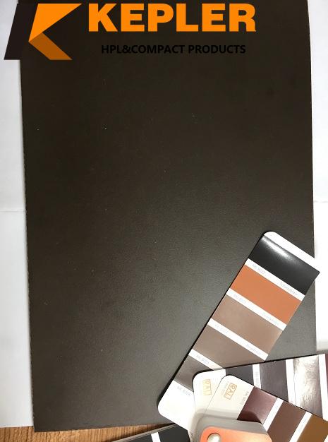 Kepler customize 3mm thickness matt one surface dark brawn another face wood grain phenolic compact laminate panel manufacturer