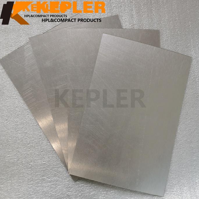 Kepler Metallic Series HPL High Pressure Laminate Sheet Compact Laminate Board Silver Brushed Finish 8148 