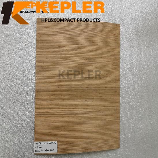 Kepler 0.8mm HPL High Pressure Laminate Sheet Compact Laminate Board Wood Grain with Protection Film