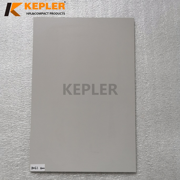 Kepler  HPL High Pressure Laminate Sheet Compact Laminate Board Grey Color 80063 with Matt Surface 4mm