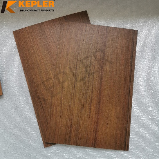 Kepler HPL Compact Laminate Board Phenolic Glue 0.7mm Teak Wood Grain KPL89398