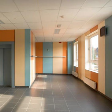 Hygienic Room Hospital Aisle Corridor Use Antibacterial HPL Phenolic Resin Compact Laminate Board Wall Panel