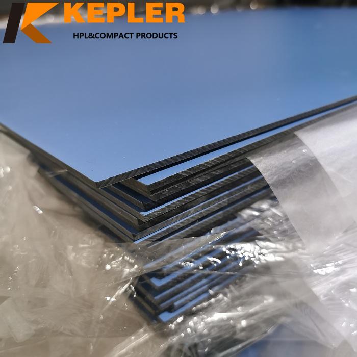 Solid Blue Color Wall Panel Matt Finish Phenolic Resin HPL Compact Laminate Board Desktop 