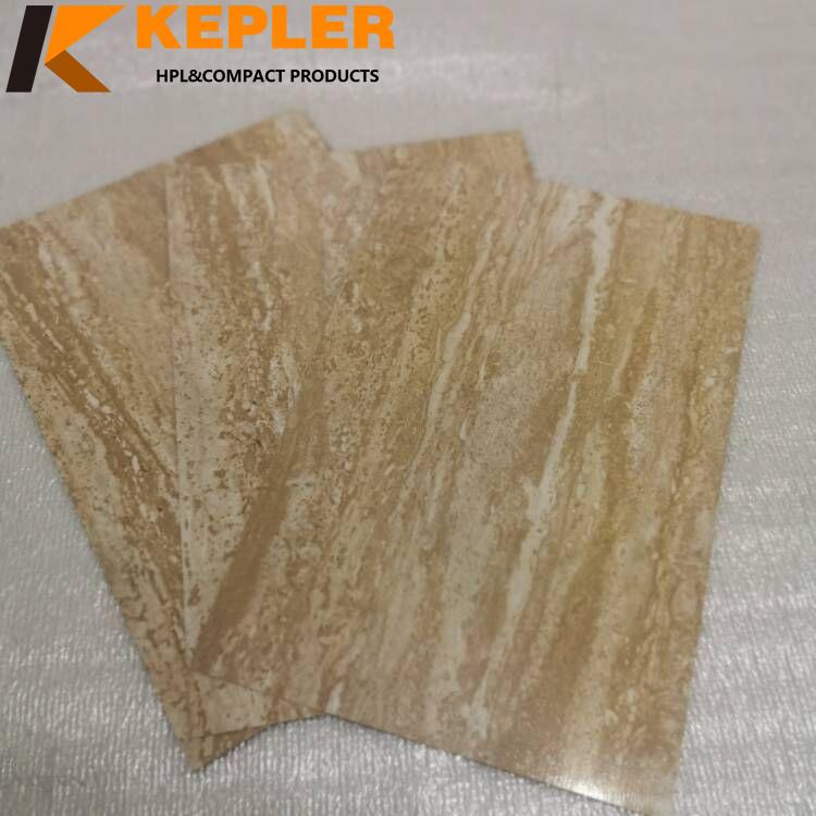 Stone Design Glossy Finish 0.6mm HPL Post Forming High Pressure Laminate Sheet Fireproof Kitchen Countertop Cabinet Door