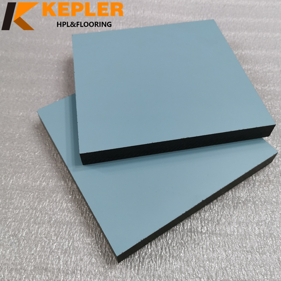 15mm Blue White Color Silk Matt Finish Chemical Resistant Phenolic HPL Compact Laminate Board