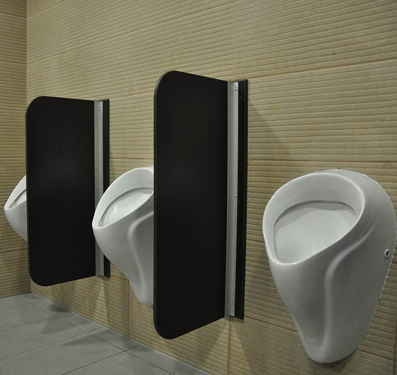 Customized Male Toilet Urinal Divider Phenolic Resin HPL Compact Laminate Board 