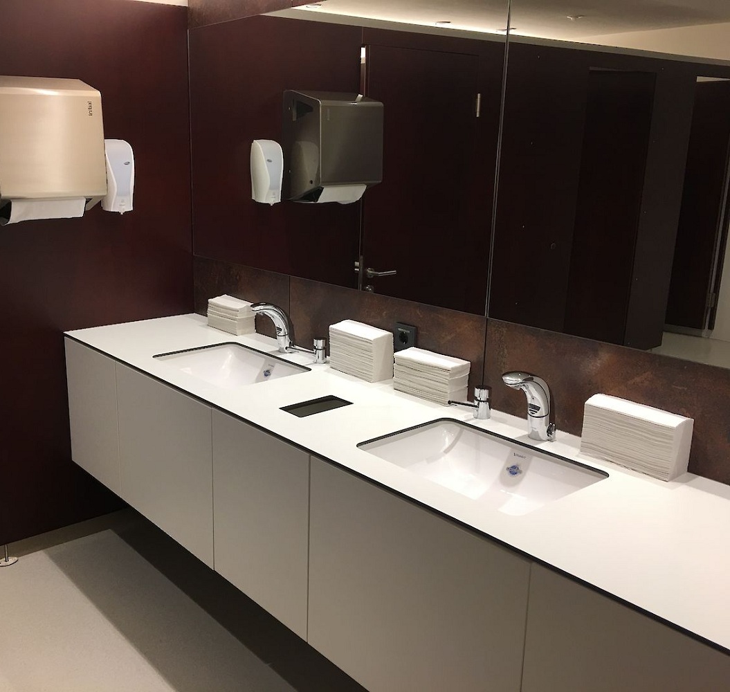 Toilet Washroom Lav Countertop Waterproof 12mm Phenolic Resin HPL Compact Laminate Board