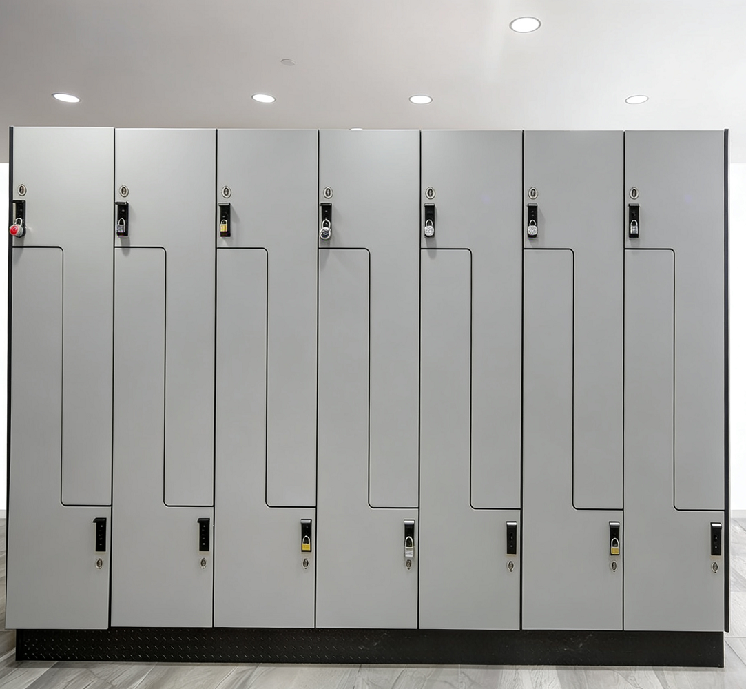 Z Shape GYM Fitness Center Storage Locker Phenolic Resin HPL Compact Laminate Board 
